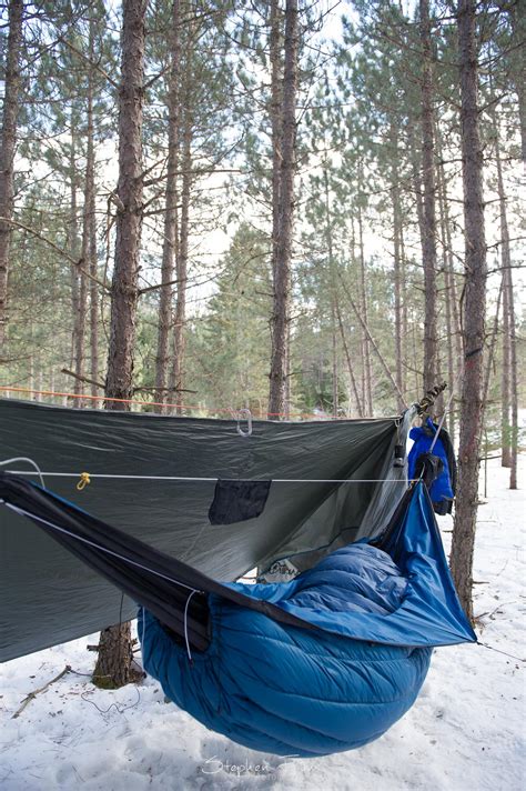 This is part of my winter hammock camping set up. It's a 0° underquilt ...