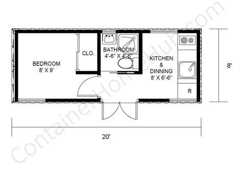 20-foot Shipping Container Home Floor Plans