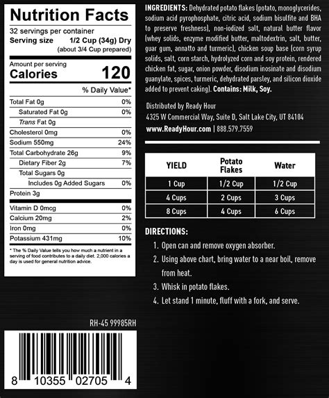 Mashed Potatoes (32 Servings) – Pure Filter Canada – www ...