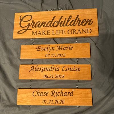 Personalized Grandparent Sign, Grandkids Birthday Sign, Personalized ...