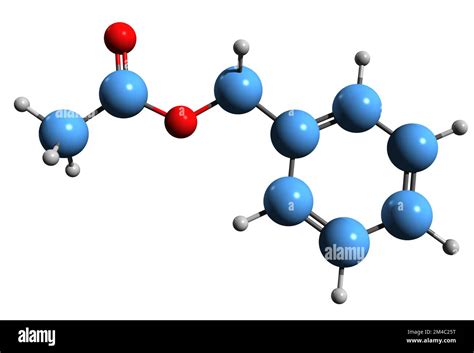 3D image of Benzyl acetate skeletal formula - molecular chemical ...