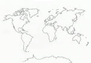 World Map Outline A4 Printable