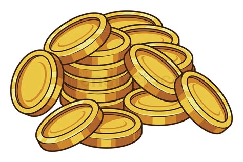 Cartoon Gold Coins Vector Clipart Image - FriendlyStock