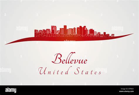 Bellevue skyline in red Stock Photo - Alamy