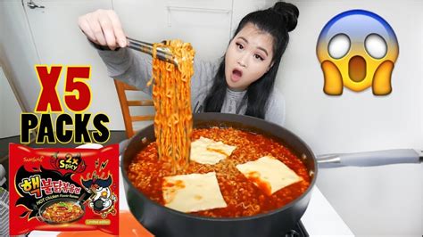 X5 Spicy Ramen Noodle STEW | Mukbang - YouTube