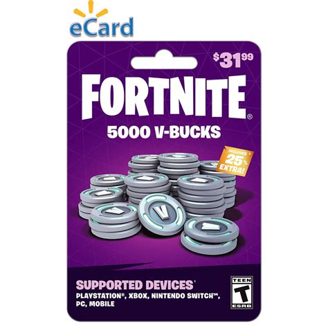 Fortnite 5000 V-Bucks Gift Card Code Only (NO CD/DVD ...