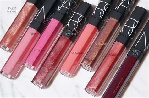 NARS Lip Gloss Swatches | Sweet Dreams, Istria, Angelika, Risky ...