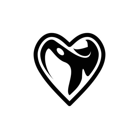 Logo Orca love black and white cartoon symbol icon 5210302 Vector Art ...