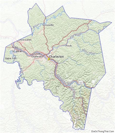 Map of Kanawha County, West Virginia - Thong Thai Real