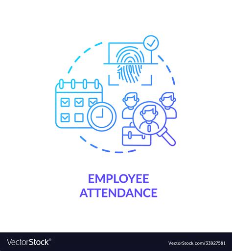 Employee attendance concept icon Royalty Free Vector Image