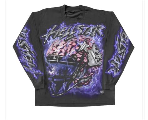 HELLSTAR HELLSTAR Long-Sleeve Brain Helmet T-Shirt | Grailed