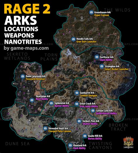 Rage 2 Arks: Locations, Weapons and Nanotrites | game-maps.com