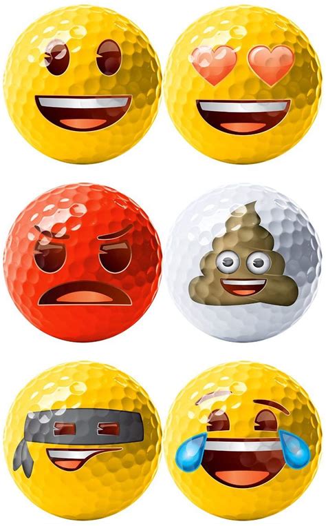 emoji Official Novelty Fun Golf Balls – 6 Pack – Choose Your – BigaMart