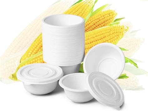 Amazon.com: Disposable Bowls with Leakproof Lids, 10 Oz, Set of 50 ...