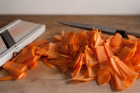 Slicing carrots on a mandoline - Kirby & Kraut