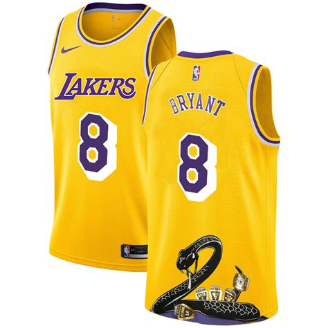 Lakers 8 Kobe Bryant Yellow Nike R.I.P Swingman Fashion Jersey on sale ...