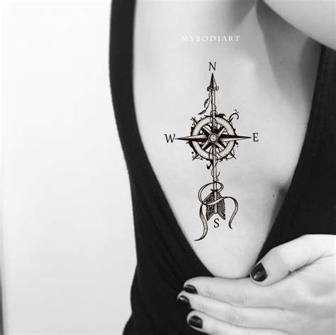 Wanderlust Compass Arrow Temporary Tattoo – MyBodiArt