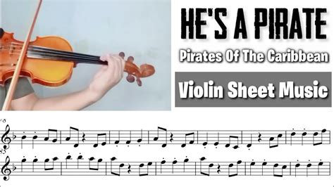 Free Sheet || He's A Pirate - Pirates Of The Caribbean || Violin Sheet ...