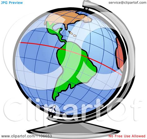 Clipart Desk Globe With The Equator Line - Royalty Free Vector ...