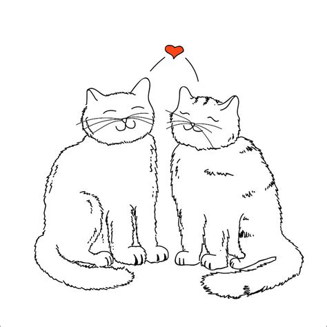 Cats in Love Drawing by Sheridan T - Pixels