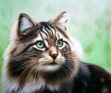 Photo to painting, pet portrait painting, cat oil portrait painting ...