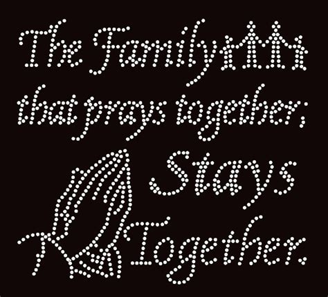 The Family that prays together Stays together Religious Text Rhinestone ...