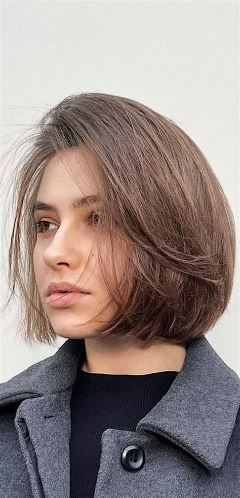 50 Best Short Hair with Bangs : Long Bob with Side Bangs