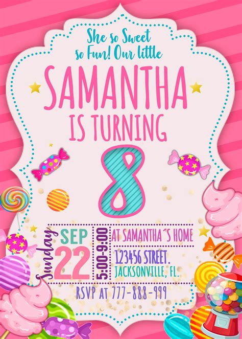 Candyland Birthday Invitation - Amazing Designs US in 2022 | Candy land ...