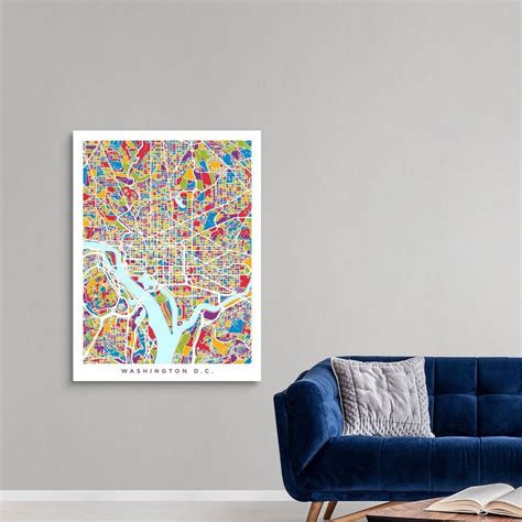 Washington Dc Street Map | Canvas print wall, Canvas prints, Wall art ...