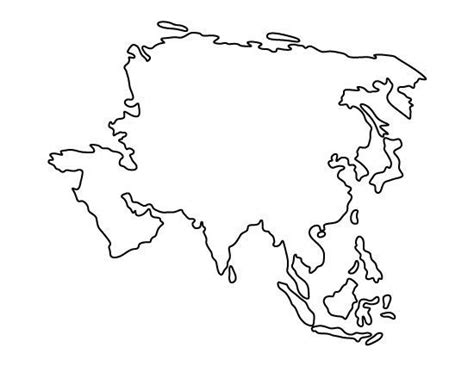 Asia Continent Stencil Made from 4 Ply Mat Board | Asia map, Asia ...