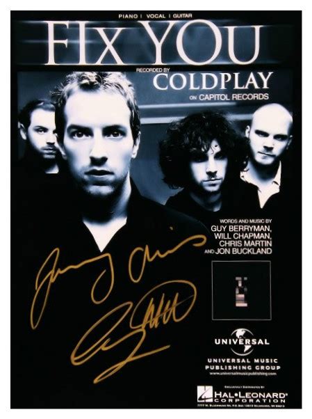 Coldplay - Fix You, sheet music, rock star gallery, authenticityROCK ...