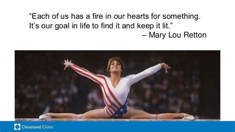 an image of a woman doing gymnastics with a quote from mary lou feton on it