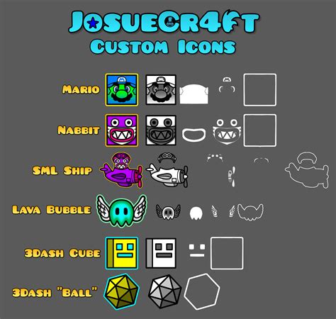 Geometry Dash - JosueCr4ft Custom Icons by JosueCr4ft on DeviantArt