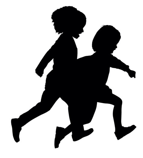 Kids Running Silhouette at GetDrawings | Free download