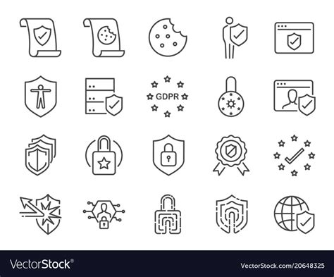 Privacy policy icon set Royalty Free Vector Image