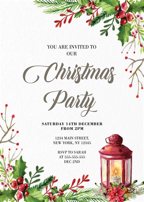 Editable Christmas Cocktail Party Invitation. Print at Home. - Etsy