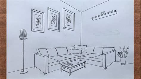 How to Draw a Room in 2-Point Perspective - YouTube