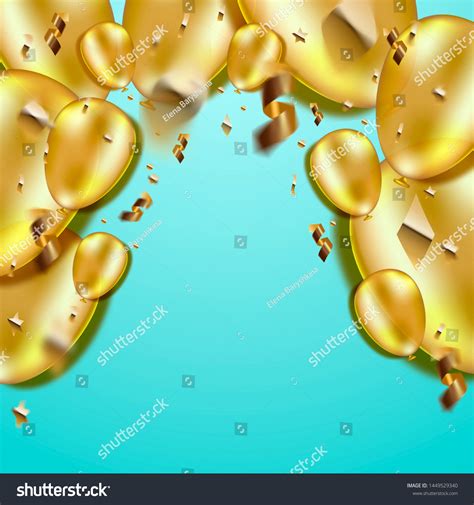 Happy Birthday Background Gold Balloons Stock Illustration 1449529340 ...