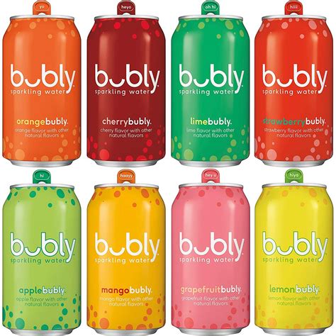 Buy BublySparkling Water, 8 Flavor Variety Pack, 12 fl oz. cans, (18 ...