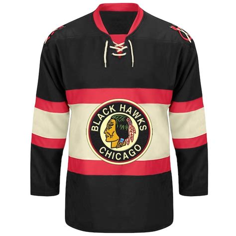 Mens Chicago Blackhawks CCM Black Classic Throwback Jersey - Shop.NHL.com