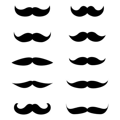 Mustache set isolated on white background 13661412 Vector Art at Vecteezy