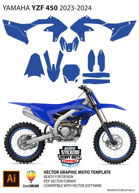 Graphics template Yamaha YZF 250 2024 / YZF 450 2023-2024 | Yamaha ...