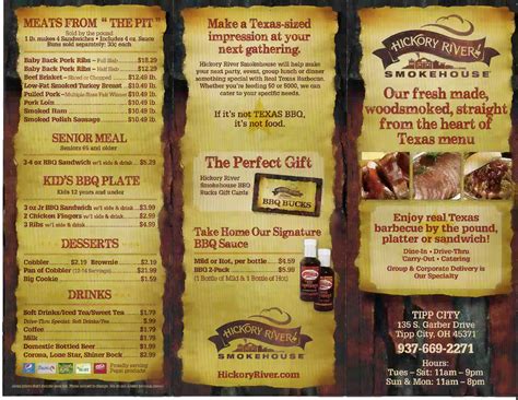 Hickory River Smokehouse Menu, Menu for Hickory River Smokehouse, Tipp ...