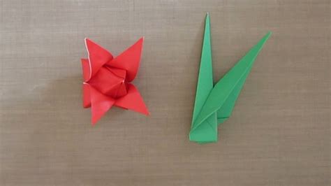 How to Make an Origami Tulip Stem & Leaf | Curious.com