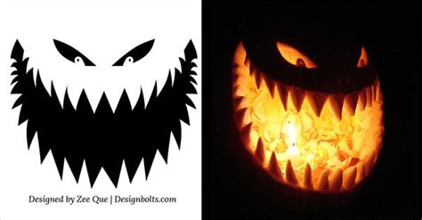 10 Free Scary Halloween Pumpkin Carving Patterns / Stencils & Ideas ...