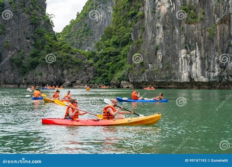 People Kayaking in Halong Bay Editorial Stock Photo - Image of outdoors ...