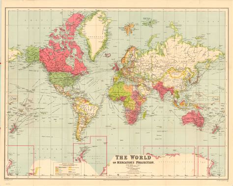 The World On Mercator’s Projection | Curtis Wright Maps