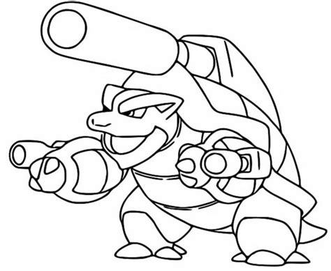 Coloring page Mega Evolved Pokémon : Mega Blastoise 9 9