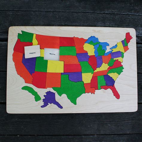 USA Wooden Map Puzzle - The Puzzle Man