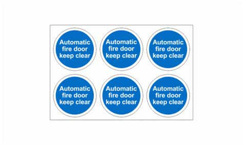 Automatic Fire Door Keep Clear Stickers | Fire Door Signs | Safety ...